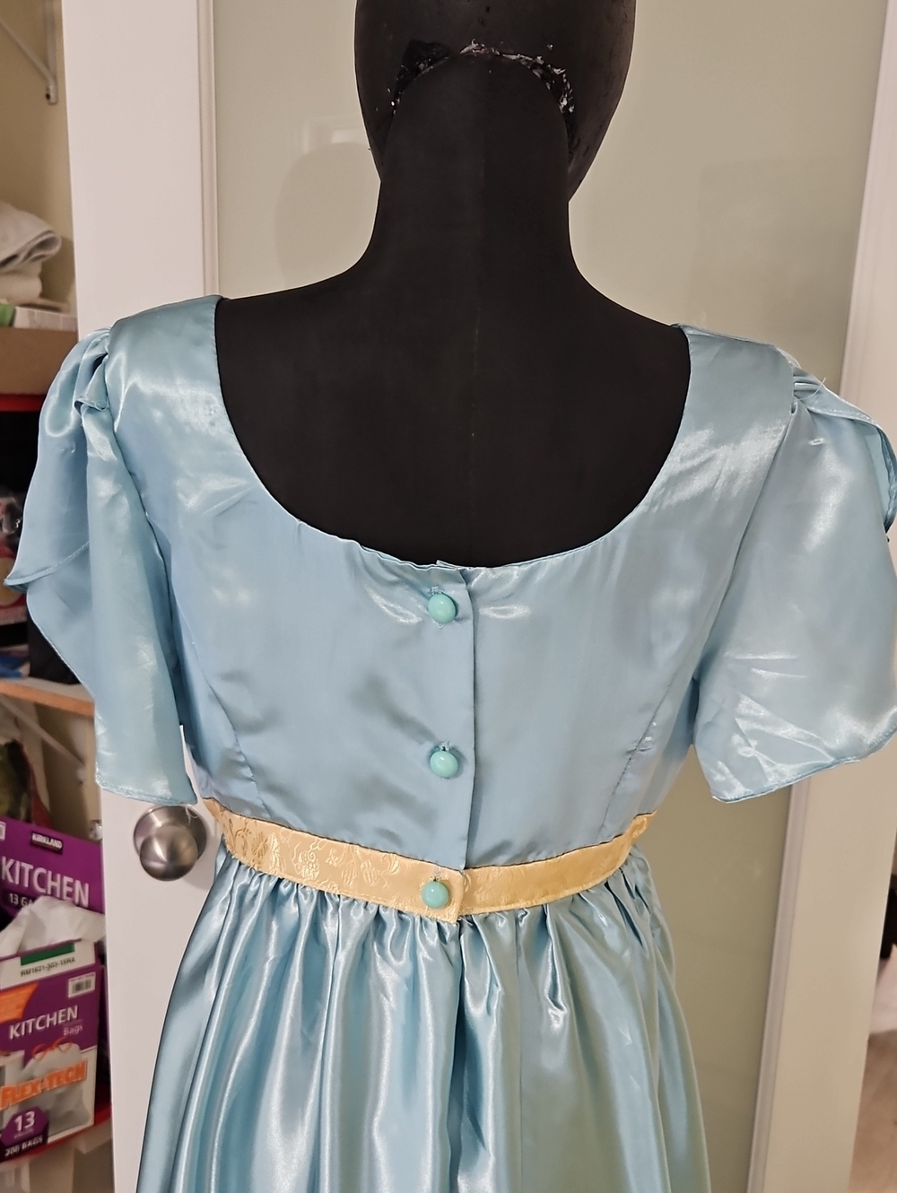 Jane Austin Regency Gown Set Halloween Costume Empire Waist Dress / Cape Size M - Picture 10 of 12